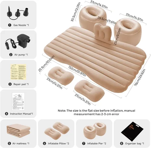 Vista 2 de BEBAS Colchón de aire inflable, cama de viaje, cama de campamento engrosada, almohadilla para dormir con bomba de aire para automóvil, tienda