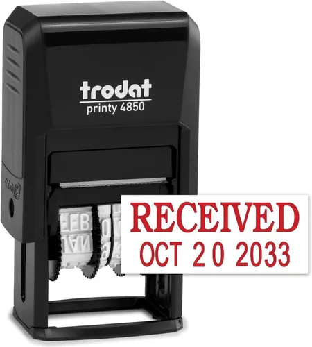 Vista 7 de Trodat 4850 - Sello de fecha con sello autoentintado aprobado, tinta negra