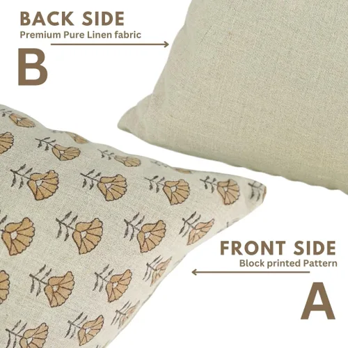 Vista 4 de Funda de cojín de lino puro de 14 x 14 pulgadas con cremallera para sofá, sofá y cama, decoración de otoño, granja, al aire libre, sala de estar