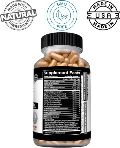 Vista 3 de Kaya Naturals Soporte de próstata con Saw Palmetto y Pygeum, 30 cápsulas
