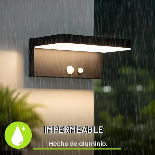Vista 8 de Luces Solares con Sensor de Movimiento para Exteriores, 2 Unidades - 600 Lúmenes, 3 Modos, IP44, Impermeables, Luz de Pared Solar de Aluminio