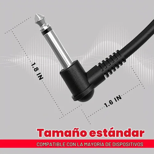 Vista 4 de Miracle Sound Cable de guitarra de 3 pies para efectos de pedalera con enchufe de ángulo recto, ideal para guitarra eléctrica y bajo, cable