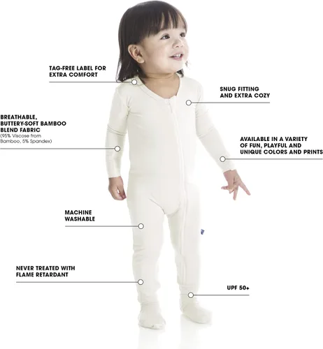 Vista 2 de KicKee Pants Bienvenido a casa con cremallera, ropa de bebé súper suave para niño o niña