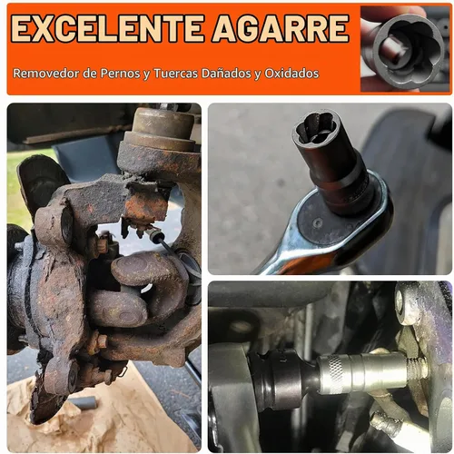 Vista 5 de Kit extractor de pernos, juego de 32 extractores de pernos pelados para pernos de impacto y tuerca Heavy Duty,Durable&Resistant Damage,Multiple