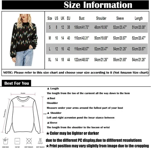 Vista 3 de Suéteres de Navidad para mujer, elegantes trajes de dibujos animados de estilo grunge, acogedor suéter suave estampado para mujer, ropa de otoño