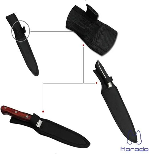 Vista 4 de Cuchillo de fruta de 3.5 a 5.3 pulgadas, cuchillo universal, funda de vaina (nailon negro)