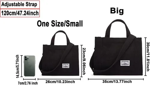 Vista 2 de Bolso de mano para mujer, bolso pequeño con estilo para mujer, bolso de mano de pana para mujer, bolso cruzado de moda, bolsa universitaria 2023
