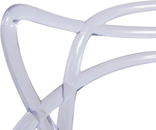 Vista 6 de LeisureMod Milan - Silla moderna con diseño de alambre, transparente