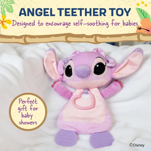 Vista 2 de Kids Preferred Disney Baby Lilo and Stitch Angel - Mordedor de peluche para bebés recién nacidos, niños y niñas, 10 pulgadas