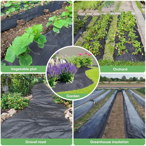 Vista 8 de TICONN 3 pies x 50 pies Tela de Barrera de Malezas Resistente, Tela de Paisaje de 3.2 oz para Jardín, Patio, Entrada y Cultivo de Vegetales