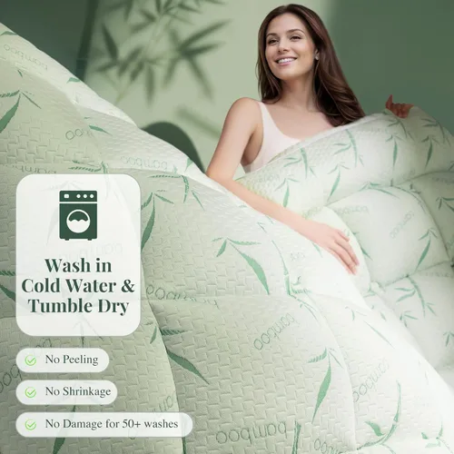 Vista 7 de LIANLAM Cubrecolchón, cubrecolchón refrescante de 1200 GSM, parte superior de almohada extra gruesa de 2 pulgadas para dolor de espalda con bolsillo
