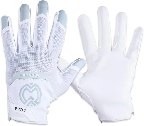 Vista 13 de EVO2 Youth Football Gloves – Sticky Grip ProTac Palms, Lightweight Breathable Mesh Fit, SFIA – Kids Football Gloves