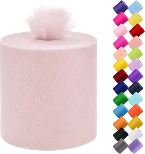 Vista 29 de Rollo de tela de tul, 6 pulgadas por 200 yardas (600 pies), carrete de tela de organza de tul para bricolaje, falda tutú, decoración de baby shower