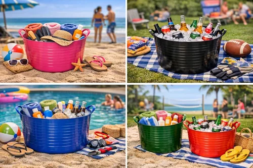 Vista 6 de Balde TubTrug con diseño de gorila, negro, SP35GBK