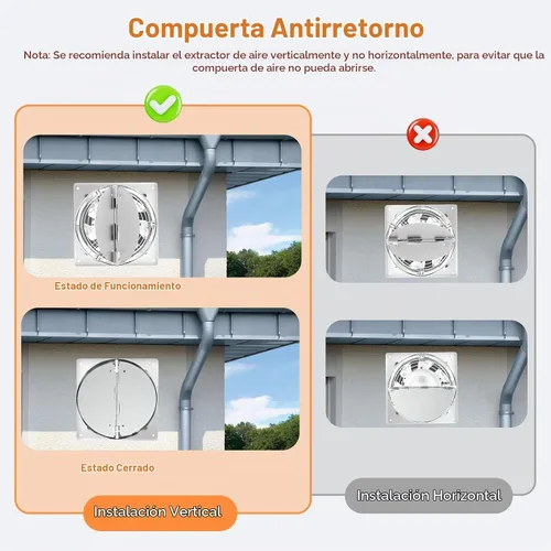 Vista 7 de Ventilador de escape de 6 pulgadas con controlador de velocidad, ventilador de ventilación de montaje en pared
