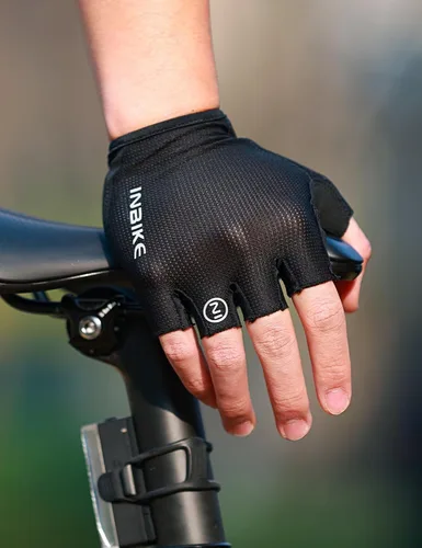 Vista 8 de INBIKE Guantes de ciclismo Guantes de ciclismo que absorben los golpes, transpirables, antideslizantes, sin dedos, para hombres y mujeres