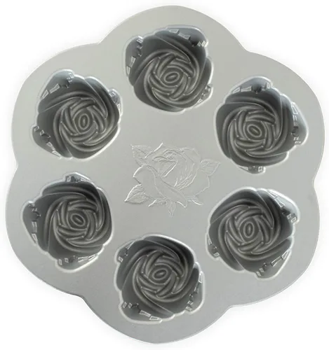 Vista 4 de Nordic Ware molde para pastel con forma de rosebud, capacidad de 2.25 tazas, color tofe