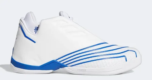 Vista 3 de adidas T-MAC 2 RESTOMOD - Tenis de baloncesto unisex, color blancoazul real, talla 9 de EE. UU, BlancoAzul rey