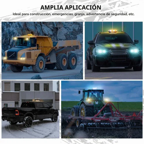 Vista 9 de LINKITOM Barra de luz LED estroboscópica intermitente, lámparas de seguridad LED de 3 colores con advertencia de peligro de emergencia, luces