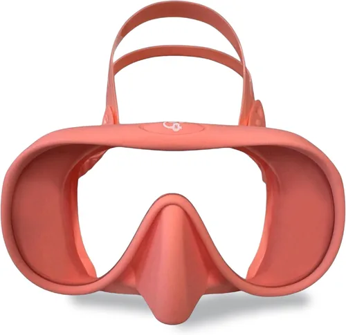 Vista 15 de Spartacus Frameless Dive Mask, Ultra-Clear Low-Iron Glass, Wide View, Low Volume, 100% Silicone Skirt