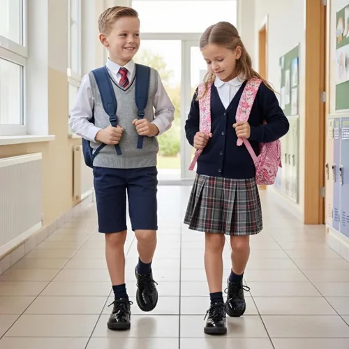 Vista 2 de DADAWEN Zapatos de uniforme escolar con cordones para niños y niñas, cómodos zapatos de vestir Oxford (bebéniño pequeñoniño grande)
