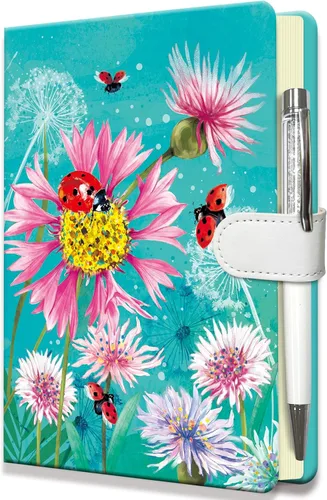 Vista 17 de Diario Blue Jay para niñas, regalo para adolescentes, niños, diario con bolígrafo y cierre magnético, 192 páginas para escribir, cuaderno forrado