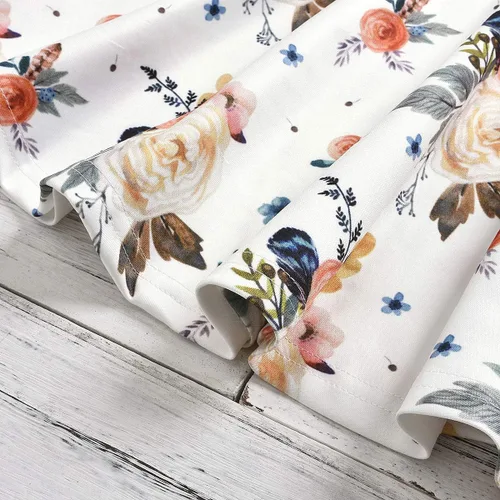 Vista 6 de Conjunto de ropa floral para bebés y niñas pequeñas, camisa y pantalones, ropa de princesa