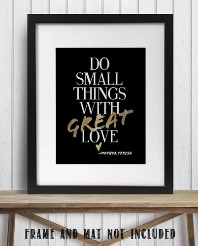 Vista 7 de AMERICAN LUXURY GIFTS Do Small Things With Love - Decoración de pared con cita inspiradora, arte moderno de oficina, impresión sin marco de 8 x 10