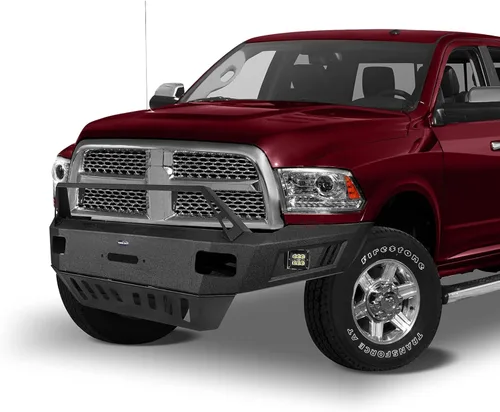Vista 3 de Hooke Road Combo de parachoques delantero y trasero Ram Offroad 10-18 para parachoques Dodge Ram 2500 2010-2018 con placa de cabrestante y placa