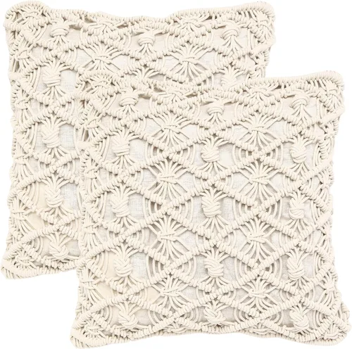 Vista 17 de REDEARTH · Fundas de Cojines Decorativos con Mechones - Fundas Decorativas Tejidas con Textura Boho para Sofá, Cama, Casa de Campo, Silla, Patio