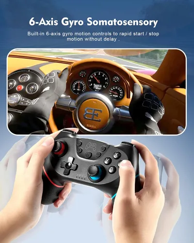 Vista 3 de Controlador de interruptor, YKOEX Pro para interruptorinterruptor Liteinterruptor OLED, interruptor remoto mando a distancia Gamepad Joystick, Turbo