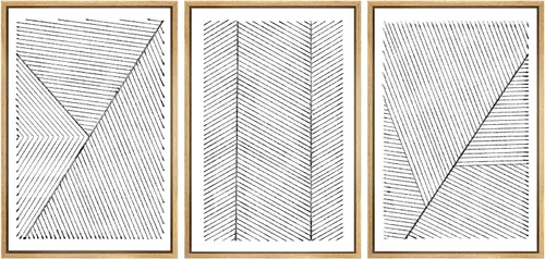 Vista 38 de SIGNWIN Framed Canvas Print Wall Art Set Duotone Pastel Grunge Polygons Abstract Geometric Illustrations Minimalism Modern Art Decorative Boho for