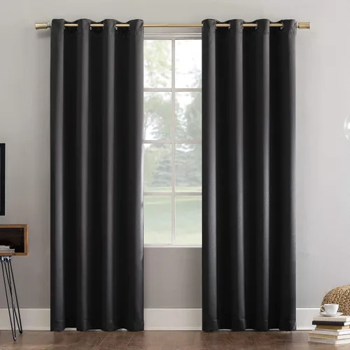 Vista 16 de Sun Zero Nordic - Juego de 2 paneles de cortinas con ojales de grado teatral extremo 100% opacas, 104" x 96" (2* 52" x 96"), cortinas opacas blanco
