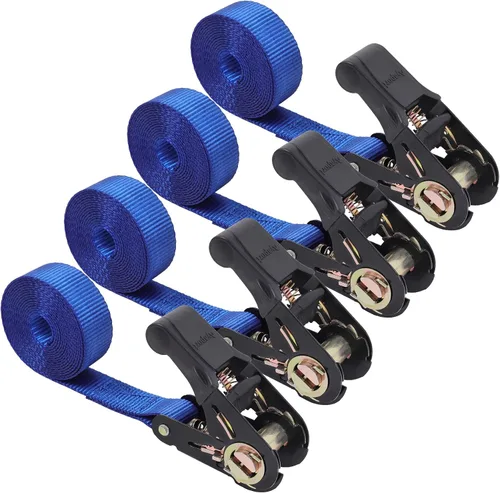 Vista 14 de Correas de amarre de trinquete sin fin, amarre de carga resistente, correa negra de nailon resistente de 4 pies, correas de seguridad de trinquete