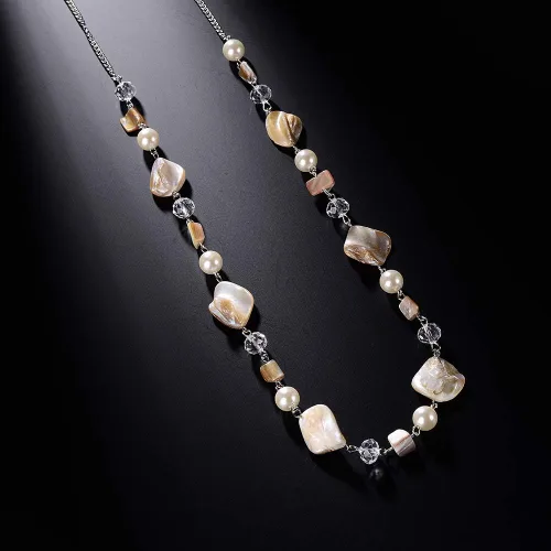 Vista 4 de Pearl & Club - Collar largo con cuentas para mujer