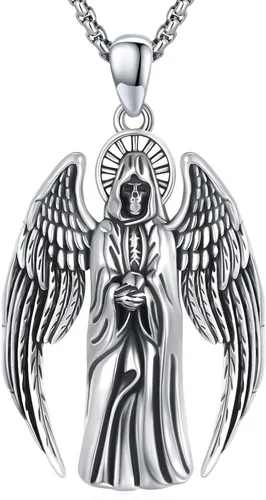 Vista 83 de 925 Sterling Silver Patron Saint Amulet Necklace for Men Women plateado