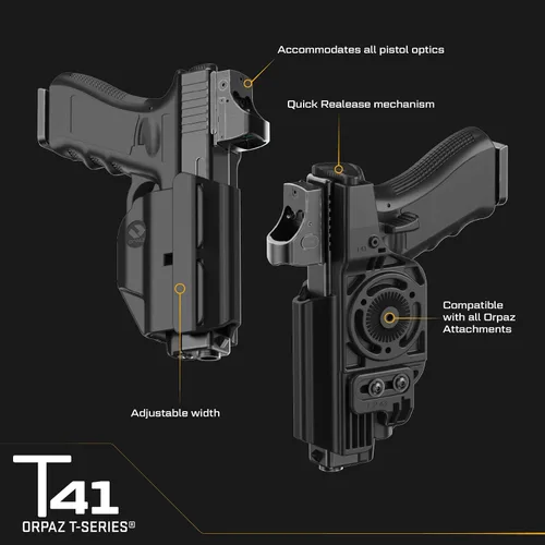 Vista 2 de Orpaz Funda Springfield XD ajustable y modular T41 compatible con soporte OWB SXD con luz/láser/óptica, accesorio de bucle para cinturón, unisex