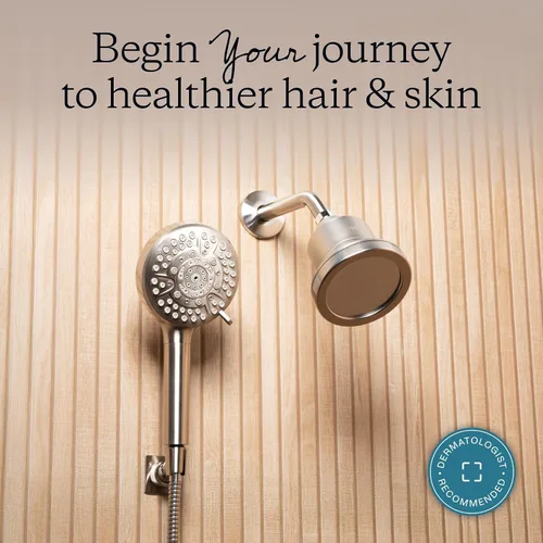 Vista 7 de MDhair Paquete de cabezal de ducha filtrado montado y de mano para cabello y piel más saludables. Filtro de varias etapas que elimina el cloro
