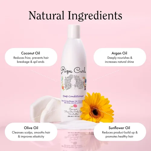 Vista 3 de Rizos Curls Acondicionador profundo de viaje, fortalece e hidrata el cabello mientras controla el encrespamiento, añade suavidad y manejabilidad