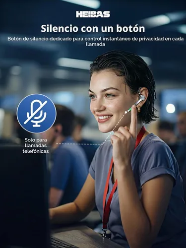 Vista 7 de HEIBAS Auriculares Bluetooth, Auriculares inalámbricos Bluetooth con estuche de carga de 500mAh, tiempo de conversación de 72 horas, micrófono Negro
