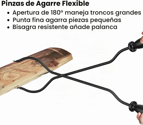 Vista 6 de GameXcel - Juego de herramientas para chimenea de 5 piezas, juego de herramientas de accesorios para chimenea con soporte, hierro forjado de 32