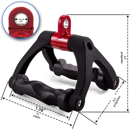 Vista 7 de HXD-ERGO Mango doble D para máquina de cable, accesorio ergonómico de cable con mango de fila, agarre de barra triangular en V, accesorios