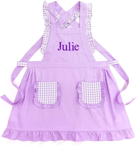 Vista 15 de MT WORLD Delantal para Niñas Pequeñas Delantales de Chef Personalizados para Niños con Nombre Delantales con Volantes para Niñas Pequeñas Vestido