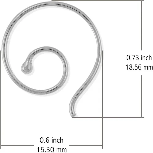 Vista 7 de Boma Pendientes de aro de plata de ley con espiral