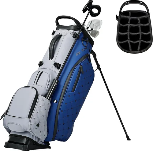 Vista 14 de ASK ECHO Prestige Full-Length Hybrid Stand Bag – Premium Leather Negro