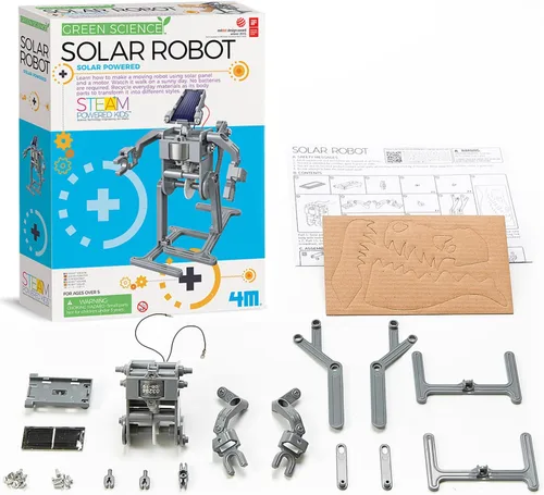Vista 2 de 4M: Green Science - Robot solar - Kit de construcción de robot para caminar, motor de energía renovable, movimiento mecánico, juguete de ingeniería
