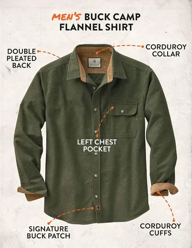 Vista 6 de Legendary Whitetails, Buck Camp - Camisa de franela para hombre