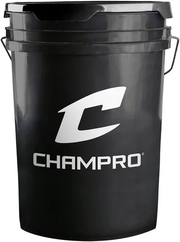 Vista 2 de Champro CBB-200D - Pelotas de béisbol con cubierta de cuero de grano completo con imperfección cosmética en un cubo Champro negro, 30 bolas y una