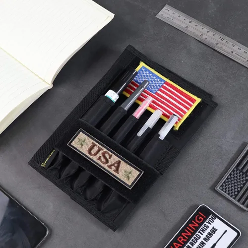 Vista 8 de KOSIBATE Funda táctica para cuaderno, funda de libro de líder militar del ejército, 8 x 5 pulgadas (negro)