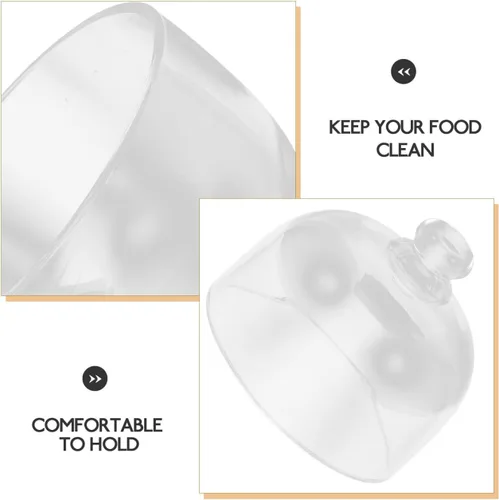Vista 4 de HEALLILY Cubierta de cristal para tartas, cúpula de 3.93 pulgadas, cubierta protectora transparente para postres de alimentos, exhibición